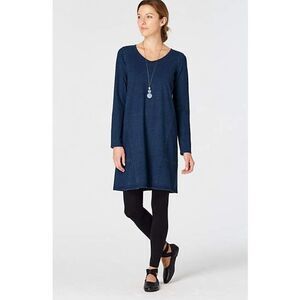 ✨J.Jill Purejill Indigo Seamed Long Sleeve Sz 3X Dress✨